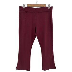 American Giant Ponte Kick Flare Crop Pant in Wine Size 14 Petite
